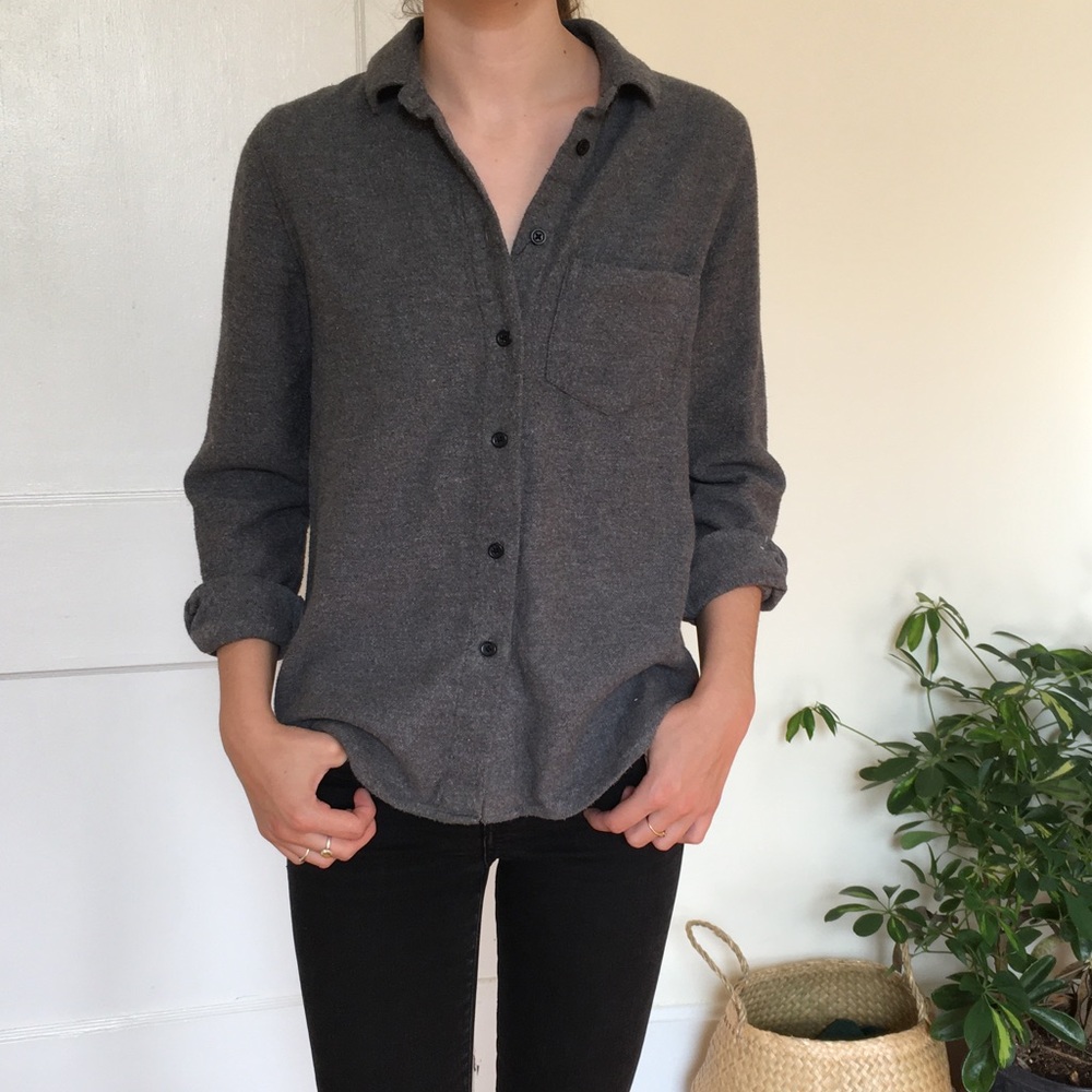 Madewell Flannel Gray Button-Up